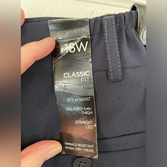 Jones New York Collection Platinum Classic Fit Dress Pants Navy - Picture 3 of 7